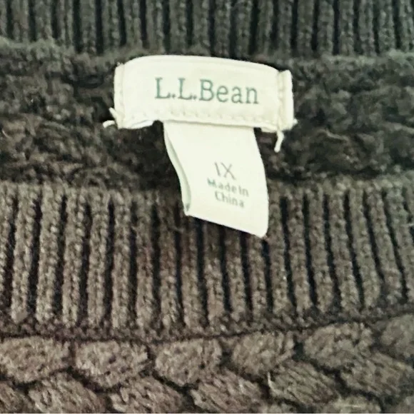 LL BEAN 100% cotton black women sweater size 1x - Picture 6 of 7